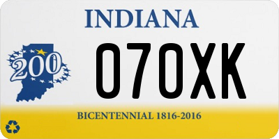 IN license plate 070XK