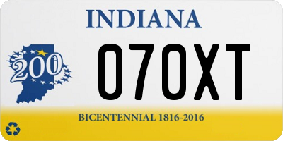 IN license plate 070XT