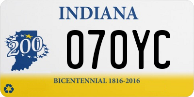 IN license plate 070YC