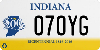 IN license plate 070YG