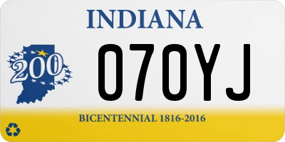 IN license plate 070YJ