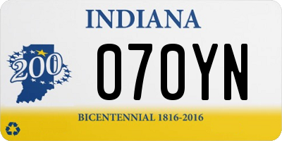 IN license plate 070YN