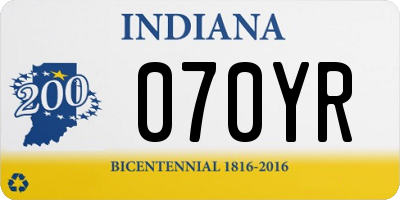 IN license plate 070YR