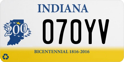IN license plate 070YV