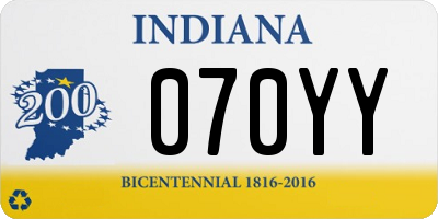 IN license plate 070YY