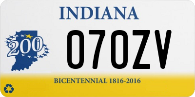 IN license plate 070ZV