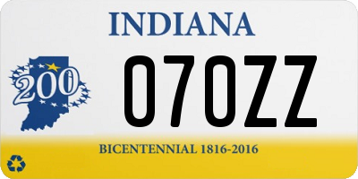 IN license plate 070ZZ