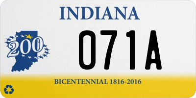IN license plate 071A
