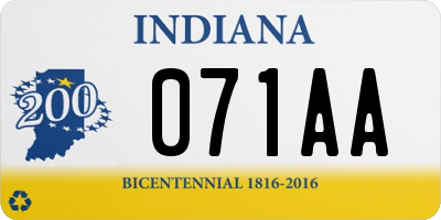 IN license plate 071AA