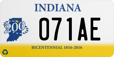 IN license plate 071AE