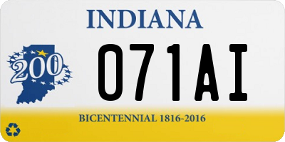 IN license plate 071AI