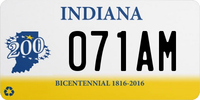 IN license plate 071AM