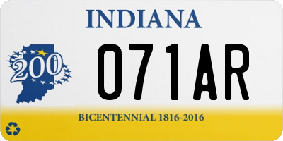 IN license plate 071AR