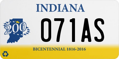 IN license plate 071AS