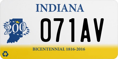 IN license plate 071AV