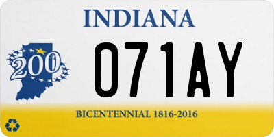 IN license plate 071AY