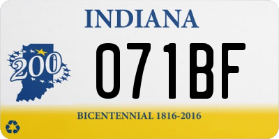 IN license plate 071BF