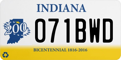 IN license plate 071BWD