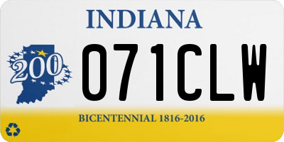 IN license plate 071CLW