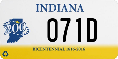 IN license plate 071D