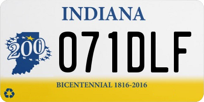 IN license plate 071DLF