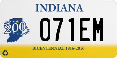 IN license plate 071EM