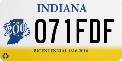 IN license plate 071FDF