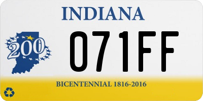 IN license plate 071FF