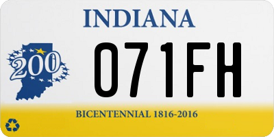 IN license plate 071FH