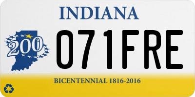 IN license plate 071FRE
