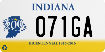 IN license plate 071GA