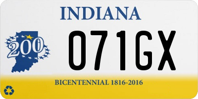 IN license plate 071GX