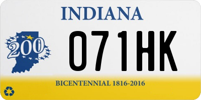 IN license plate 071HK