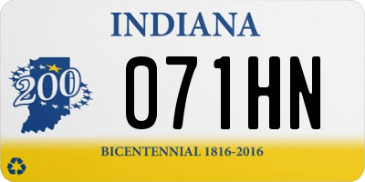 IN license plate 071HN