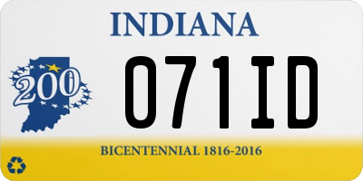IN license plate 071ID