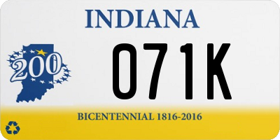 IN license plate 071K