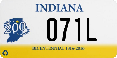 IN license plate 071L