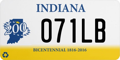 IN license plate 071LB