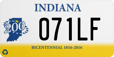 IN license plate 071LF