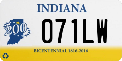 IN license plate 071LW