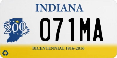 IN license plate 071MA