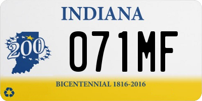 IN license plate 071MF