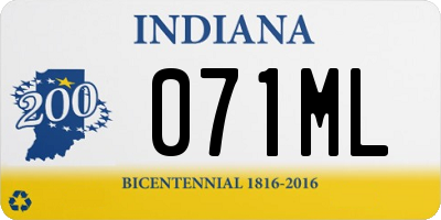IN license plate 071ML