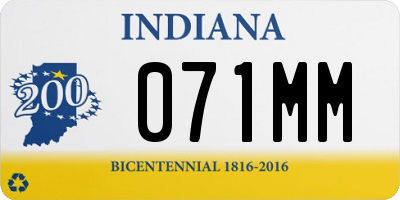 IN license plate 071MM