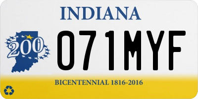 IN license plate 071MYF
