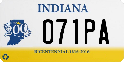 IN license plate 071PA