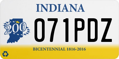 IN license plate 071PDZ