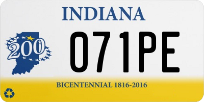 IN license plate 071PE