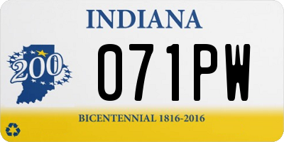 IN license plate 071PW