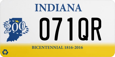 IN license plate 071QR